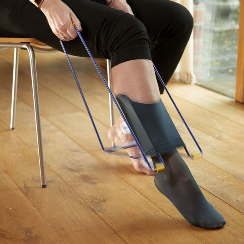 Støttestrømpe-påtrekker, høy